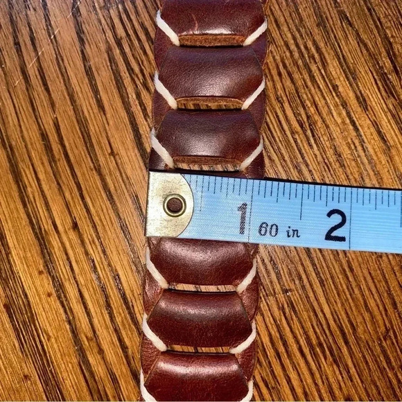GREAT Land Leather Belt Size L Very Soft & Supple Brass Buckle - Picture 5 of 6